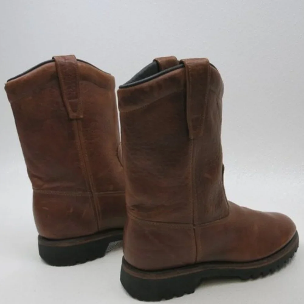 H. S. Trask Oil Tanned Leather Boots Footwear Mens Vibram Rubber Sole USA 7.5 M